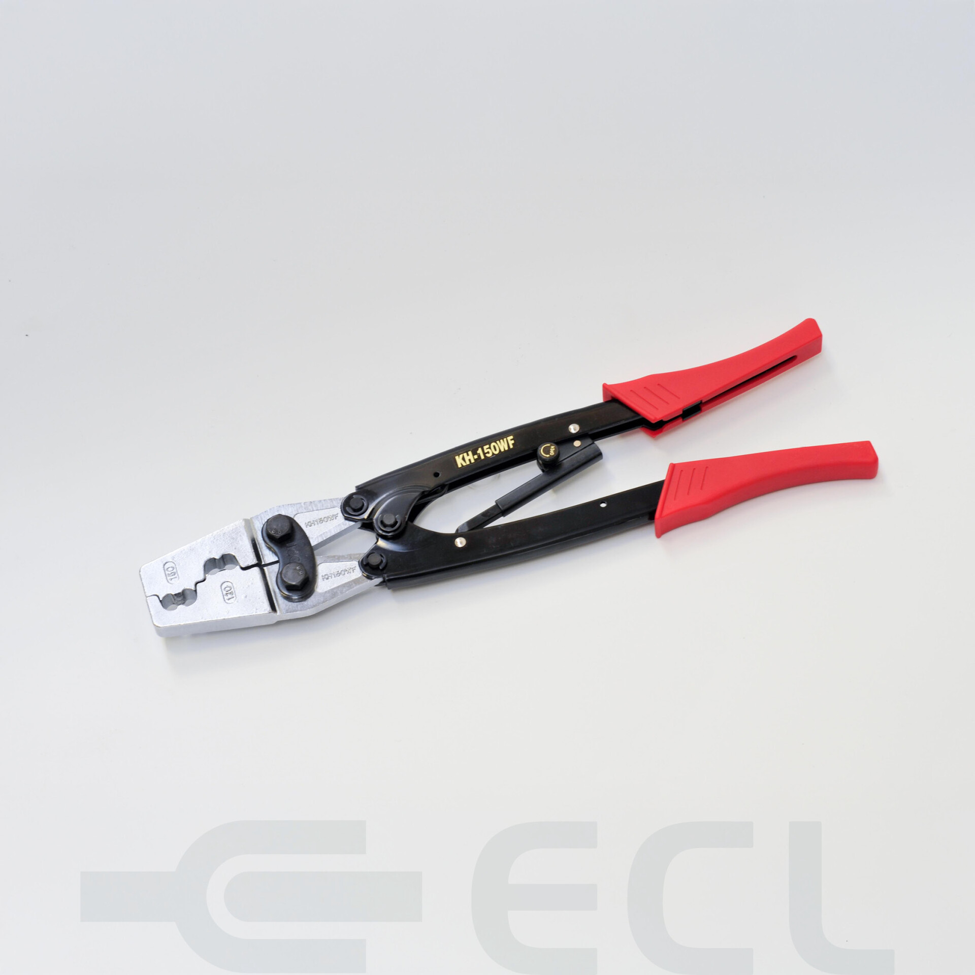 Hand crimp tool for bootlace ferrules 120 to 150mm