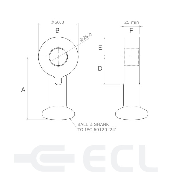 Ball Tongue dimensions