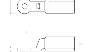 Bimetal Lugs for FlexAL Flexible Aluminium Cable dimensions