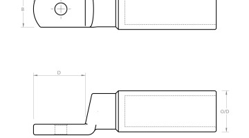 Bimetal Narrow Palm Lugs dimensions