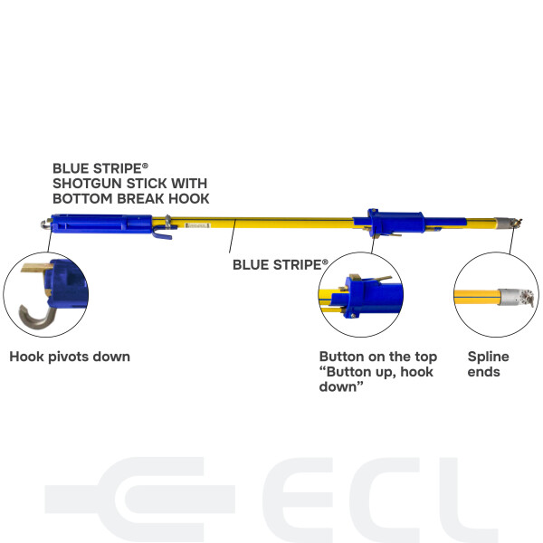 Bottom Break Hook BLUE STRIPE Shotgun Sticks2