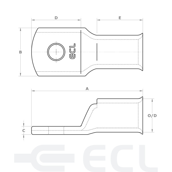 Copper Bellmouth Lugs dimensions