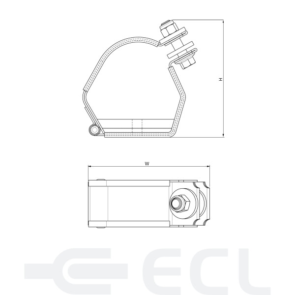 Stainless Steel Cable Clamps dimensions